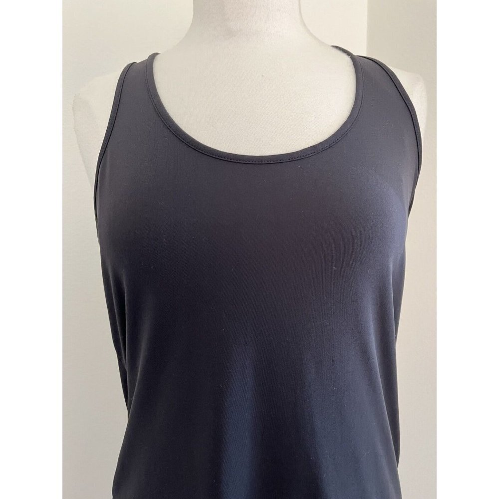 Fabletics Womens Top M Black Racerback Tank Mesh Inset Sleeveless New Activewear - Picture 2 of 7